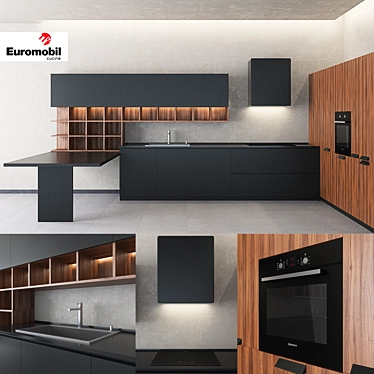 Euromobil Lain Kitchen: Sleek and Functional 3D model image 1 