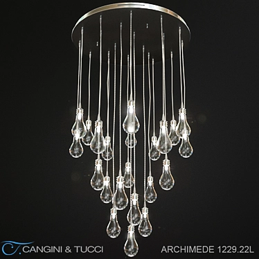 Cangini & Tucci Archimede 22-Lamp Chandelier 3D model image 1 