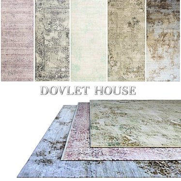 Luxurious Carpets by DOVLET HOUSE: Set of 5 Pieces (Part 154) 3D model image 1 