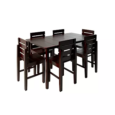 Elegant Six Seater Dining Table 3D model image 1 