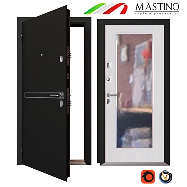 Elegant Entrance Metal Door - MASTINO PARKO 3D model image 1 