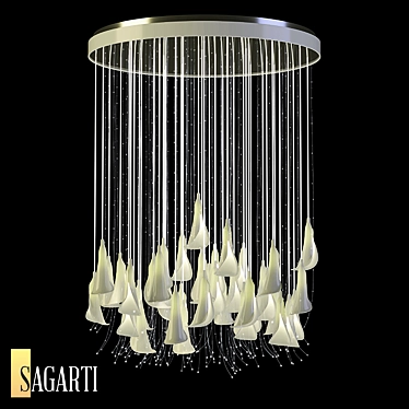 Floral Whisper Chandelier: Exquisite Beauty for Your Space 3D model image 1 