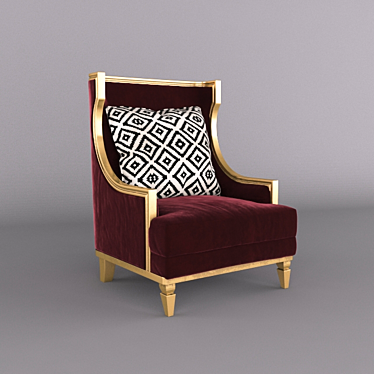 Elegant Como Arm Chair 3D model image 1 