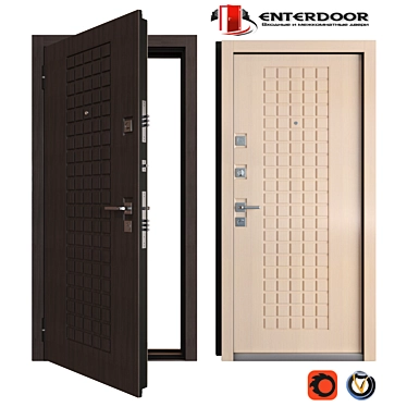 Kardinal EnterDoor: Superior Metal Entry Door 3D model image 1 