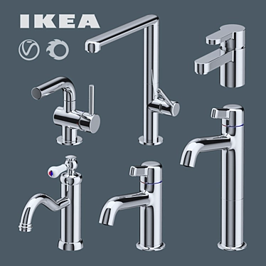 Sleek Bathroom Faucets Collection 3D model image 1 