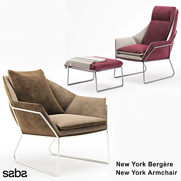 Elegant Armchair: Saba Italia New York 3D model image 1 