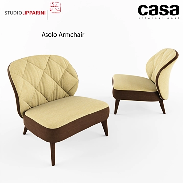 Elegant Lipparini Design Armchair 3D model image 1 