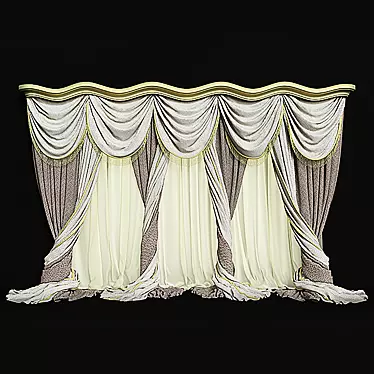 Modern Stylish Curtains 3D model image 1 