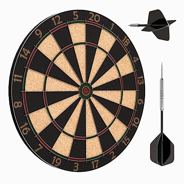 Polygons Dartboard and Darts Set 3D model image 1 