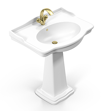 Elegant Column Mount Sink 3D model image 1 