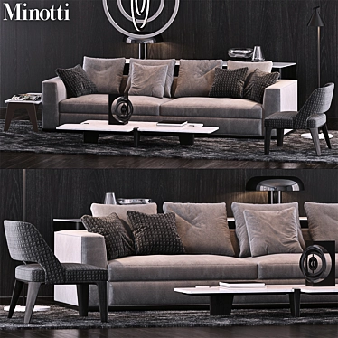 Minotti Set 11: Elegant Furnishings by Minotti 3D model image 1 