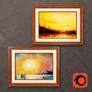 Artistic Masterpieces: Original Paintings 3D model image 1 