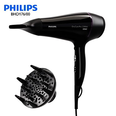 Powerful Hairdryer with ThermoProtect Technology 3D model image 1 