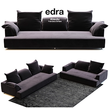 Edra Absolu Large Sofa: Italian Design Excellence 3D model image 1 