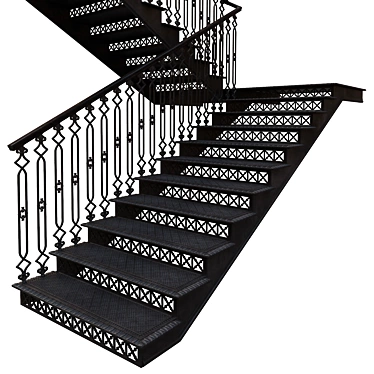 Classic Cast-Iron Staircase 3D model image 1 