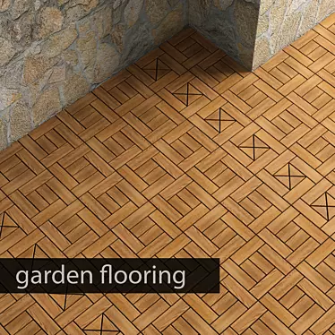 Durable Garden Parquet - Perfect for Outdoor Spaces 3D model image 1 