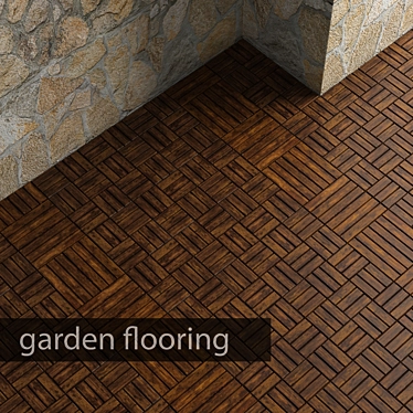 Durable Garden Decking - Anti-Slip & Rot-Resistant 3D model image 1 