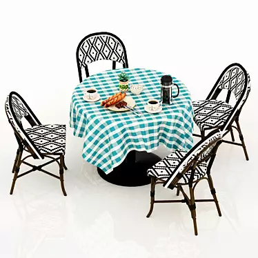 Outdoor Bliss: Table, Chair & Coffee Set 3D model image 1 