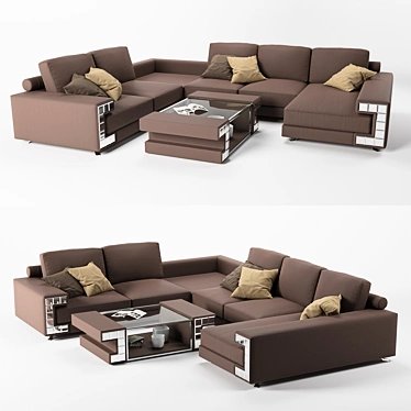 VISCONTI PLUS Modern Angular Sofa 3D model image 1 