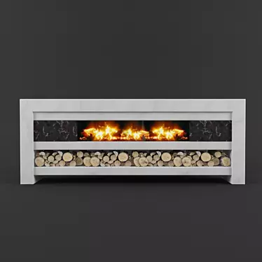 Modern Electric Fireplace 3D model image 1 