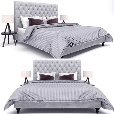 Sleek and Chic Modern Bed 3D model image 1 