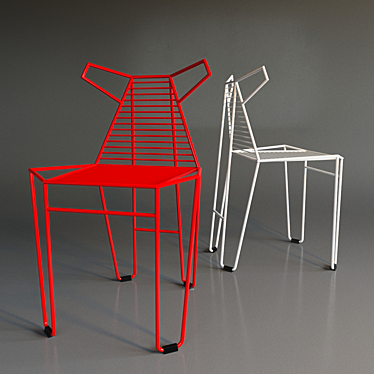 Sleek Fox Chair: Lightweight & Durable 3D model image 1 