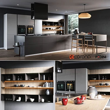 Modern Italian Kitchen Design - Pedini Arke 3D model image 1 