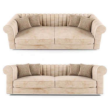 Luxurious Nubuck Leather Italian Sofa 3D model image 1 