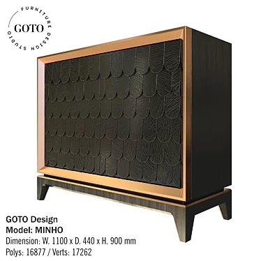 Modern Black and Bronze GOTO Design MINHO Chest of Drawers 3D model image 1 