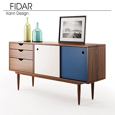 FIDAR: Stylish Rosewood Media Cabinet 3D model image 1 