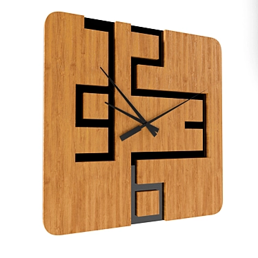 Vintage Wooden Wall Clock 3D model image 1 