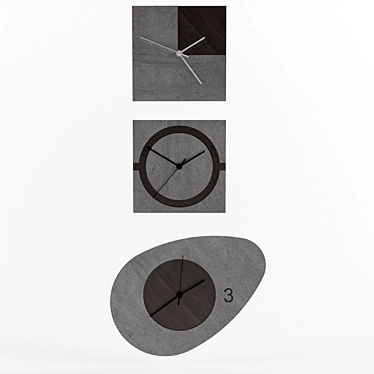Modern 2-in-1 Wall Clock 3D model image 1 