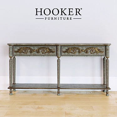 Opulent Gilded Console: Width182cm, Deep 30cm, Height 92cm 3D model image 1 