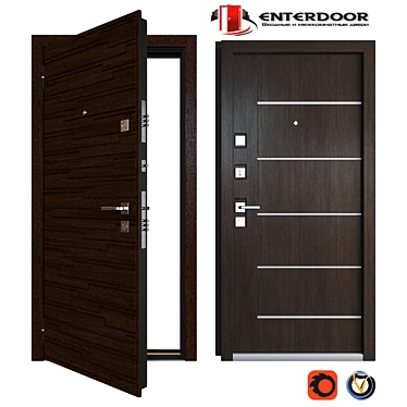 EnterDoor Stown Metal Entrance Door 3D model image 1 