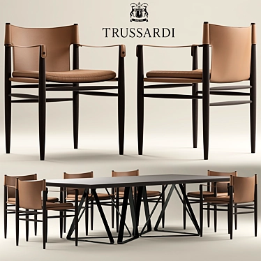 Trussardi Casa Saddle Chair Set 3D model image 1 