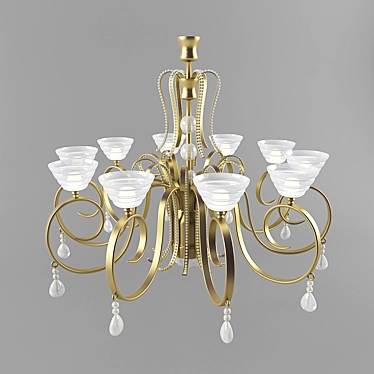 Modern Suspended Chandelier: Elegant Lighting Fixture 3D model image 1 