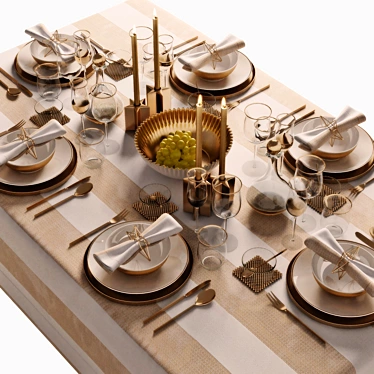 Elegant Table Setting by Zara 3D model image 1 