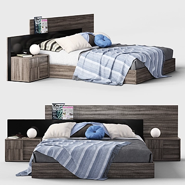 Status Futura Bed & Lamp 3D model image 1 