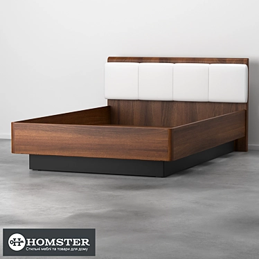 Elegant Brandon Bed: Noble Oak, White or Black. 127x88x210cm. Laminated MDF. 3D model image 1 