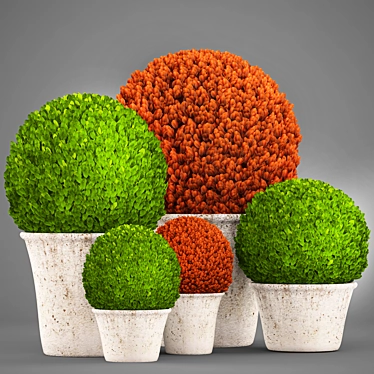 Lush Topiary Collection: 121 Plants 3D model image 1 