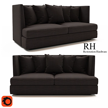 Elegant Milo Baughman 1038 Leather Sofa 3D model image 1 