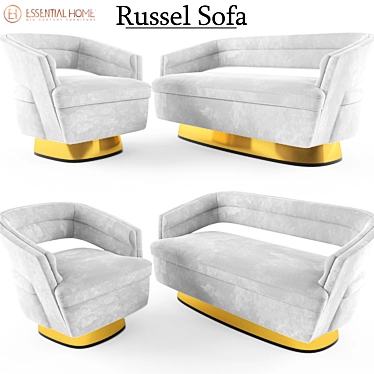 Russel Velvet Sofa: Futuristic Design, Luxurious Upholstery 3D model image 1 