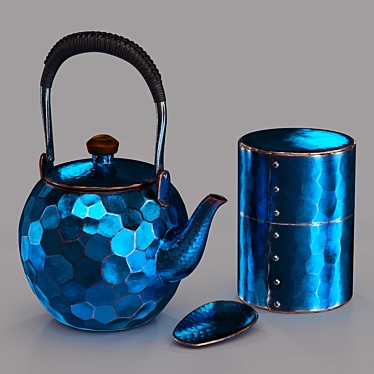 Authentic Japanese Artisan Tea Set 3D model image 1 