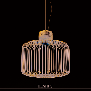 Elegant Stoneware Suspension Lamp 3D model image 1 