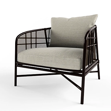 Timeless Plaid Lounge Chair 3D model image 1 