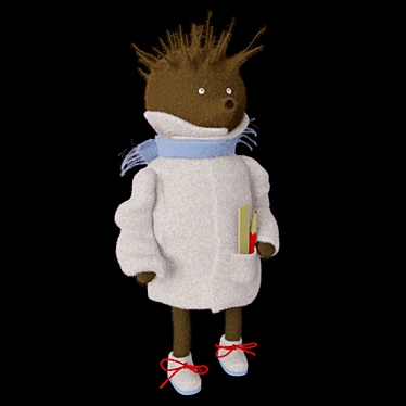 Handmade Hedgehog Doll 3D model image 1 