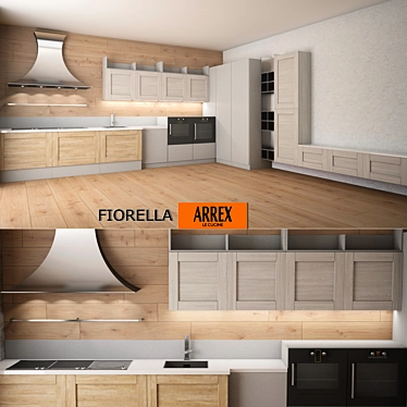 Fiorella Corner Kitchen: Flexible Modularity, Modern Design 3D model image 1 