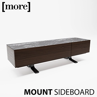 Modern Matte Grey Mount Sideboard 3D model image 1 