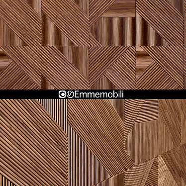 Emmemobili Walnut Wood Paneling: Elegant Stripes Design 3D model image 1 