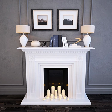 Decorative Fireplace Set 3D model image 1 